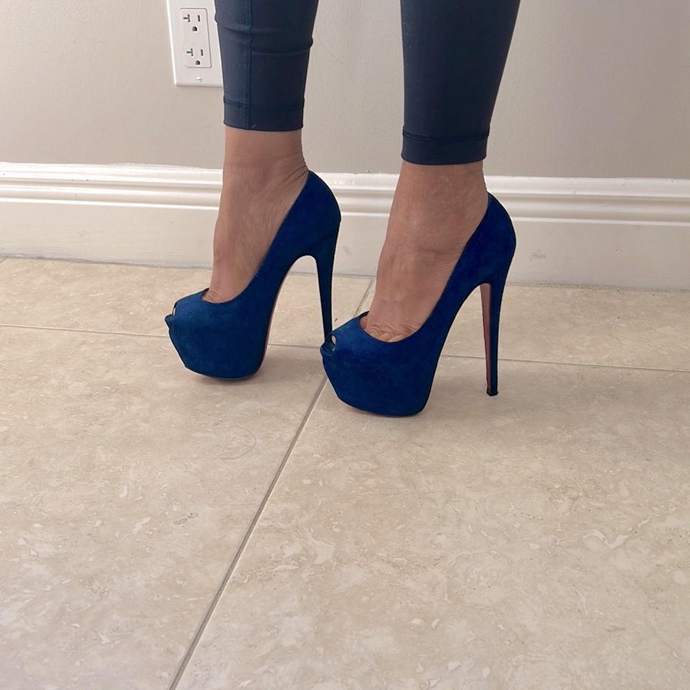 Christian Louboutin Daffodils Blue Suede.